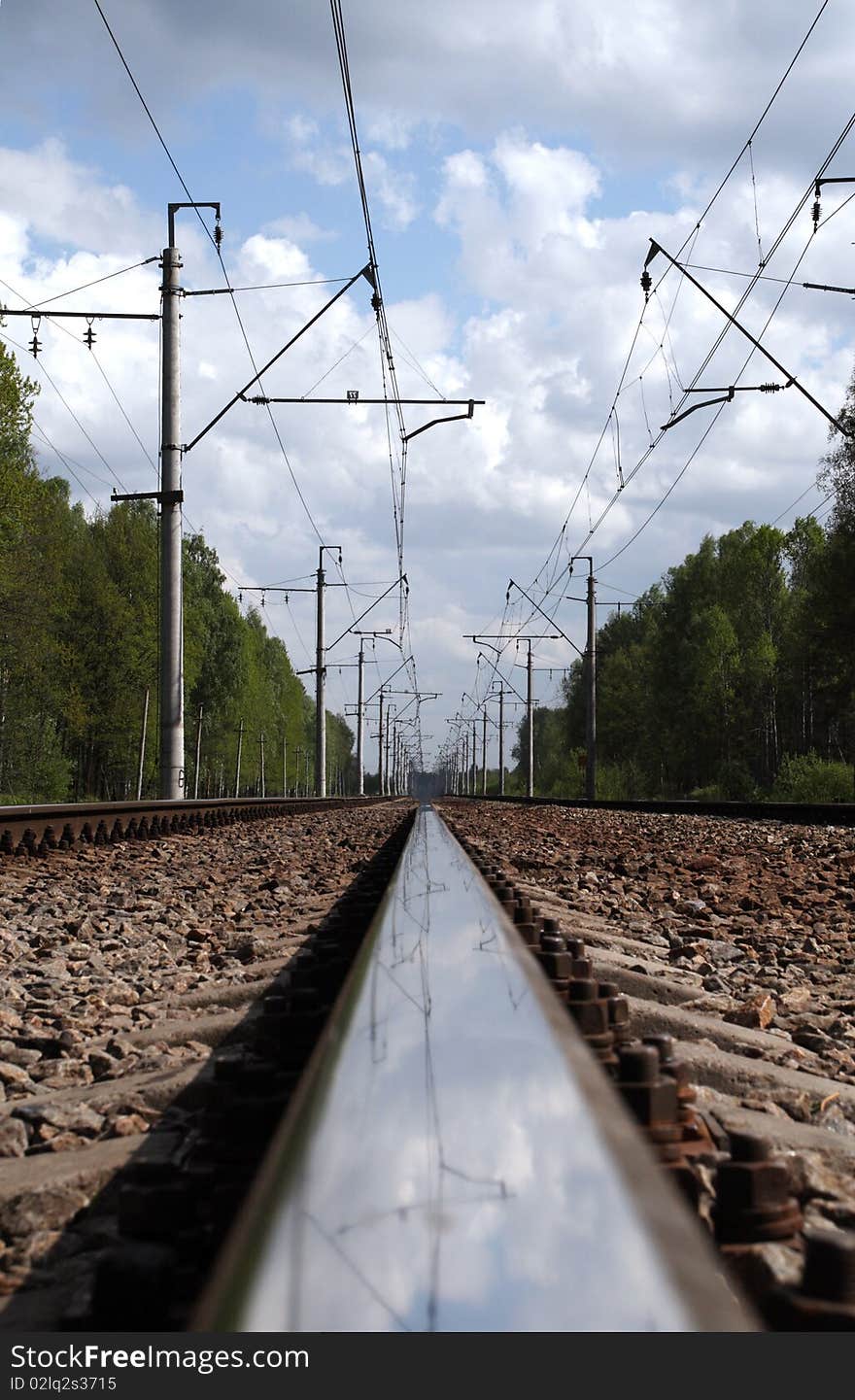 Railwayroad In The Forest