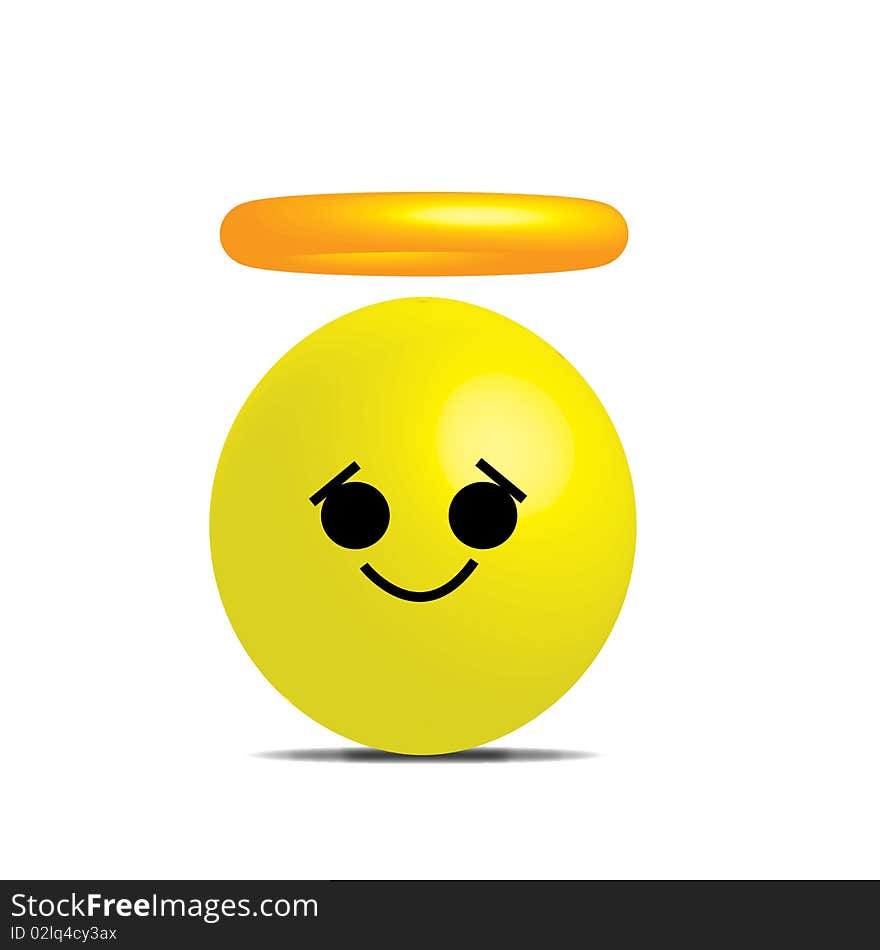 A 3d smiley angel in yellow represents a priest a symbol of peace, prosperity, and love. A 3d smiley angel in yellow represents a priest a symbol of peace, prosperity, and love