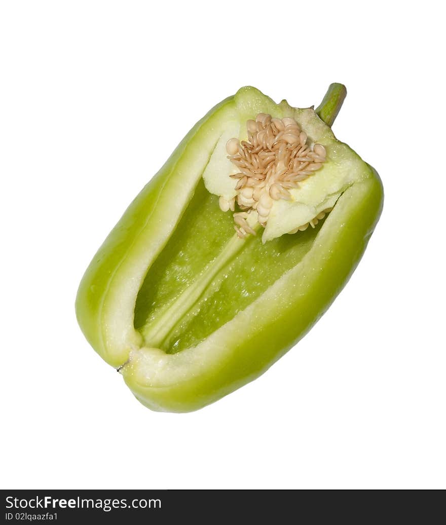 This picture shows a green pepper