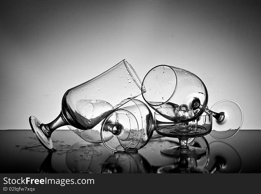 Glass from the wide range of still life consisting of a map