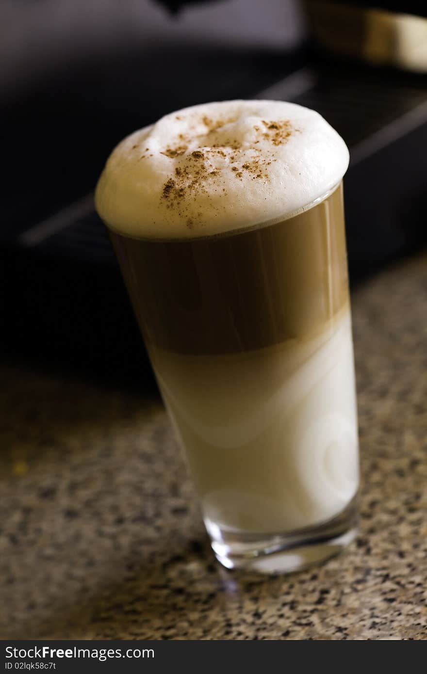 Coffee Latte Macchiato in a glass