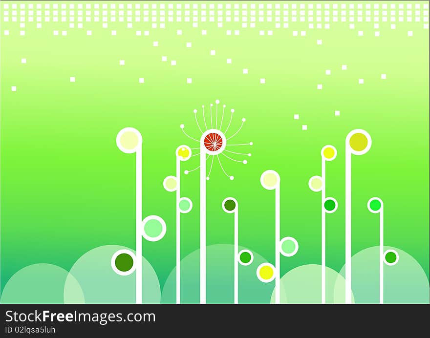 Nature floral background, vector illustration layered.