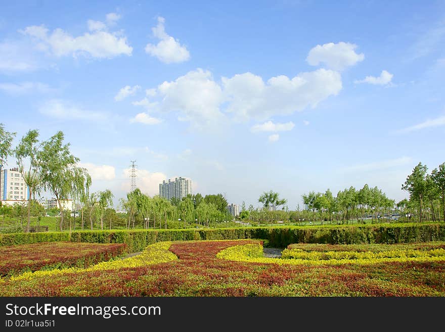 The scencery of everglade park in Taiyuan, Shanxi province, China.