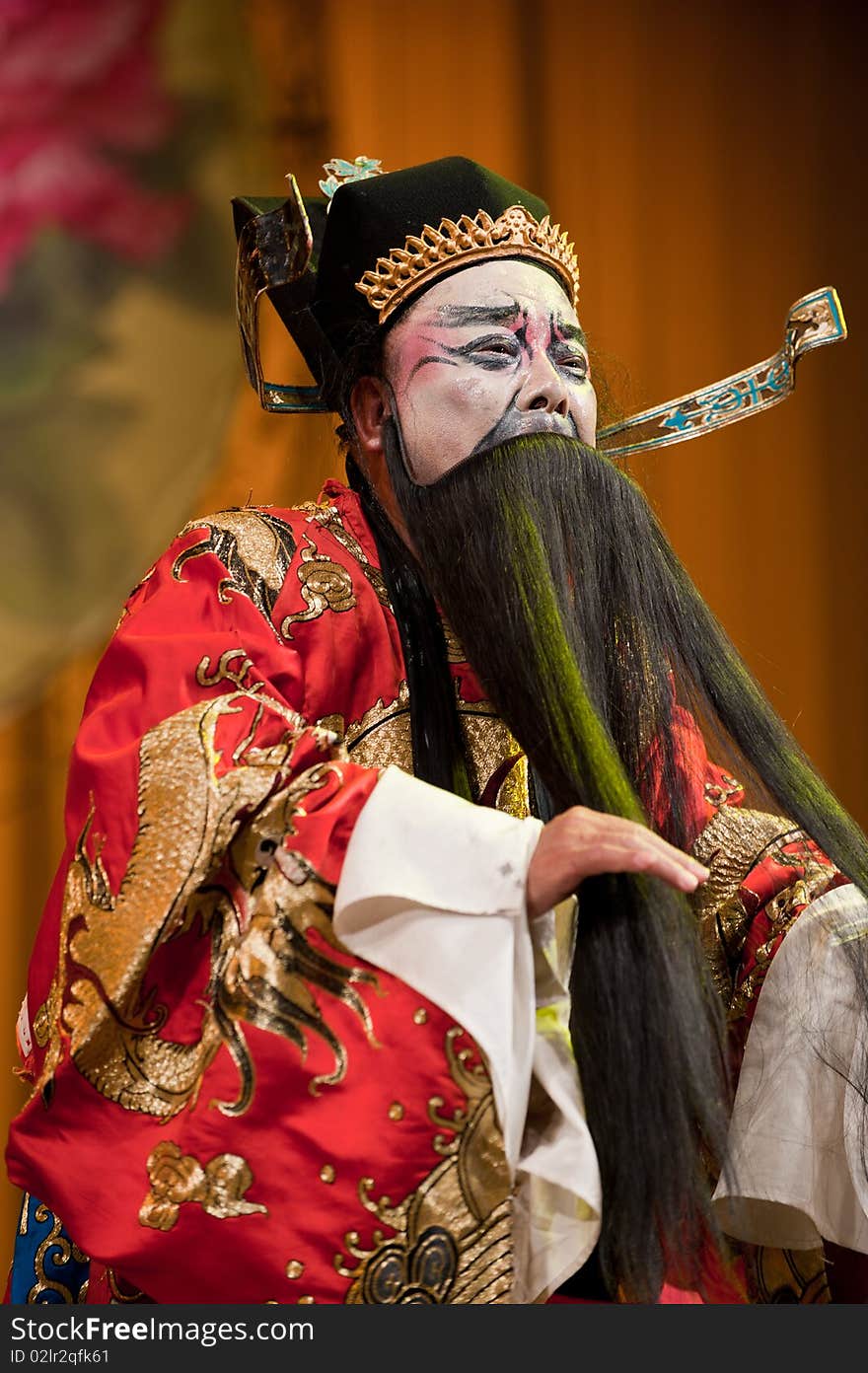 China opera man with black hat