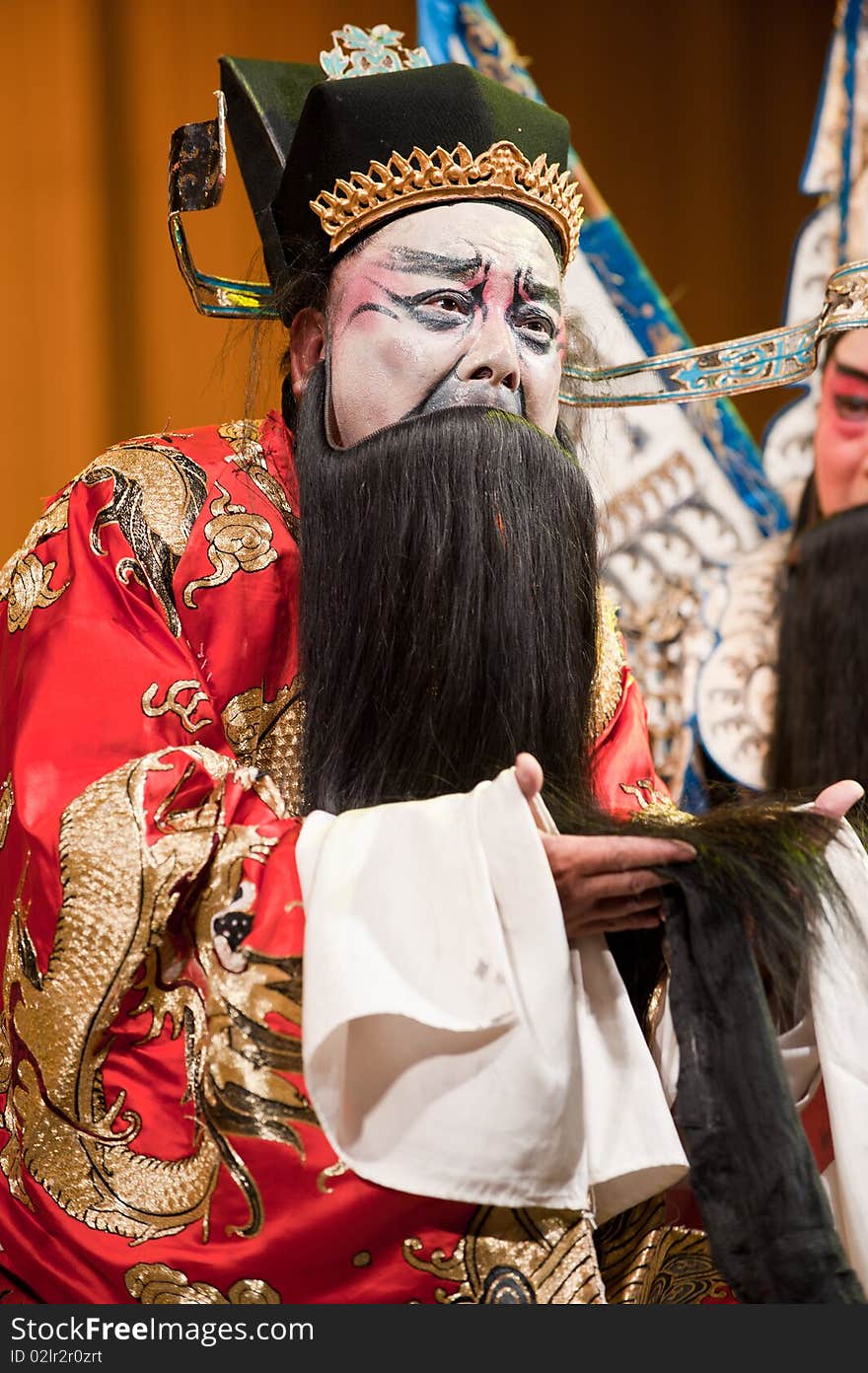 China opera man with long beard. China opera man with long beard.