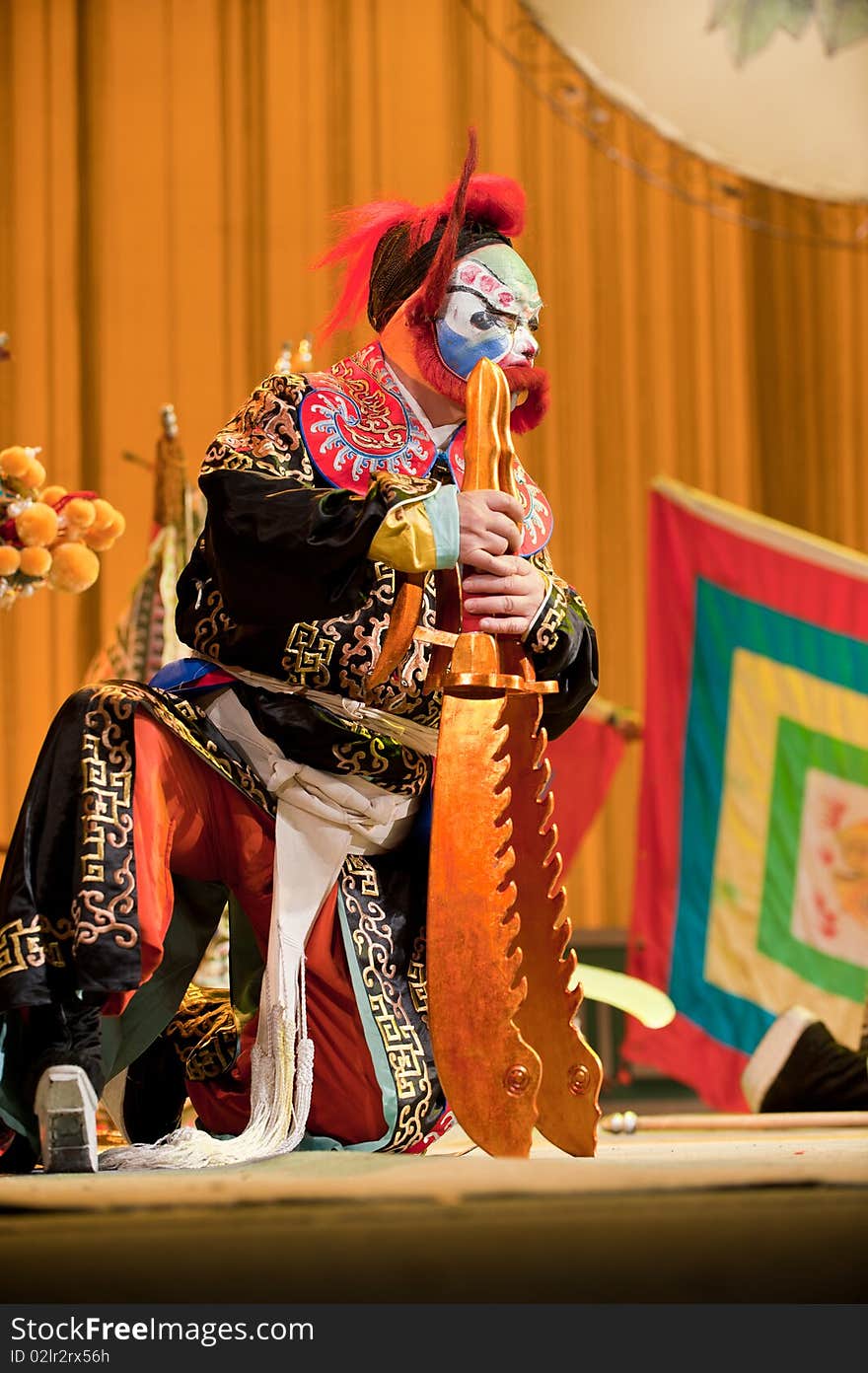 China opera clown with mask.