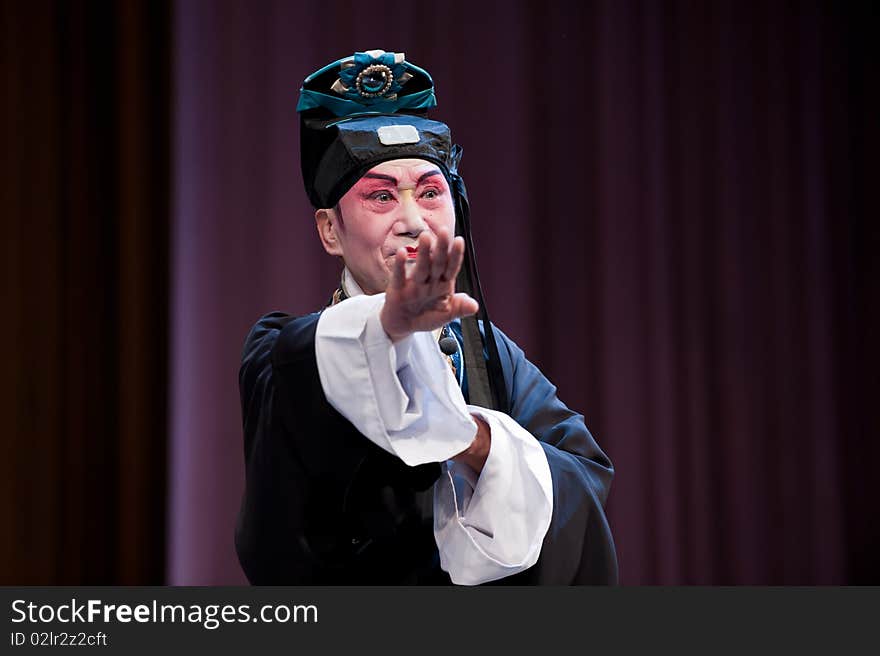 China opera Scholar with black hat. China opera Scholar with black hat