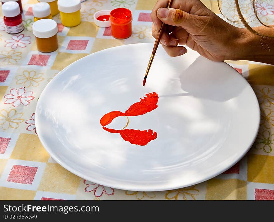 Painting on a plate