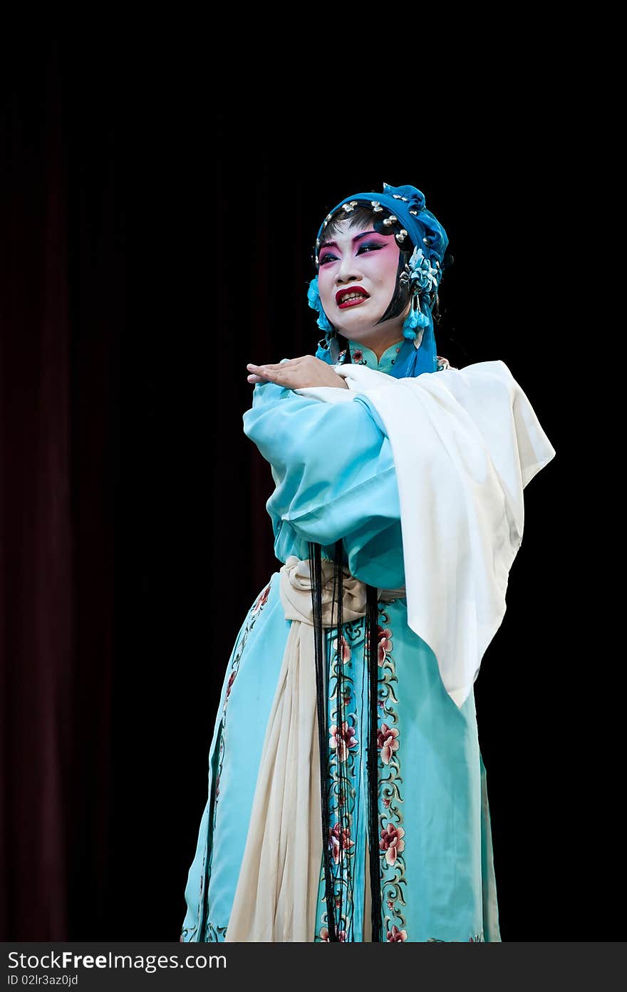 China opera woman in blue. China opera woman in blue.