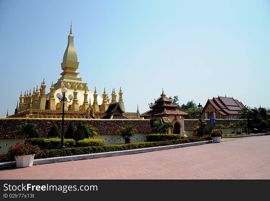 Laos temple view at Laos