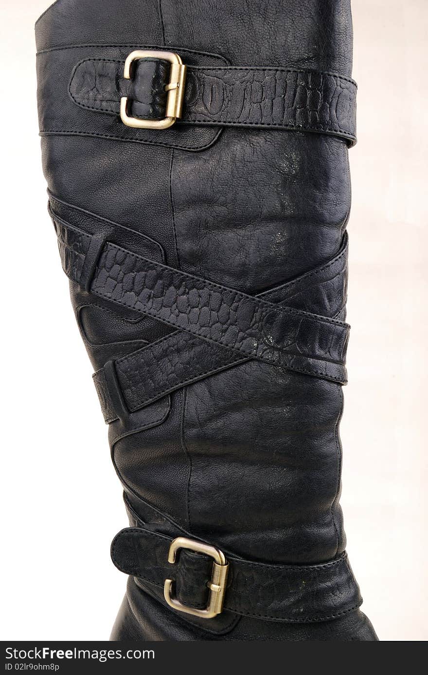 Black shine woman boot