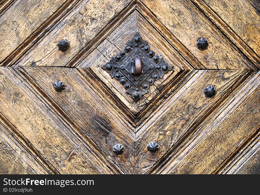 Old wooden door with aged paint texture. Old wooden door with aged paint texture