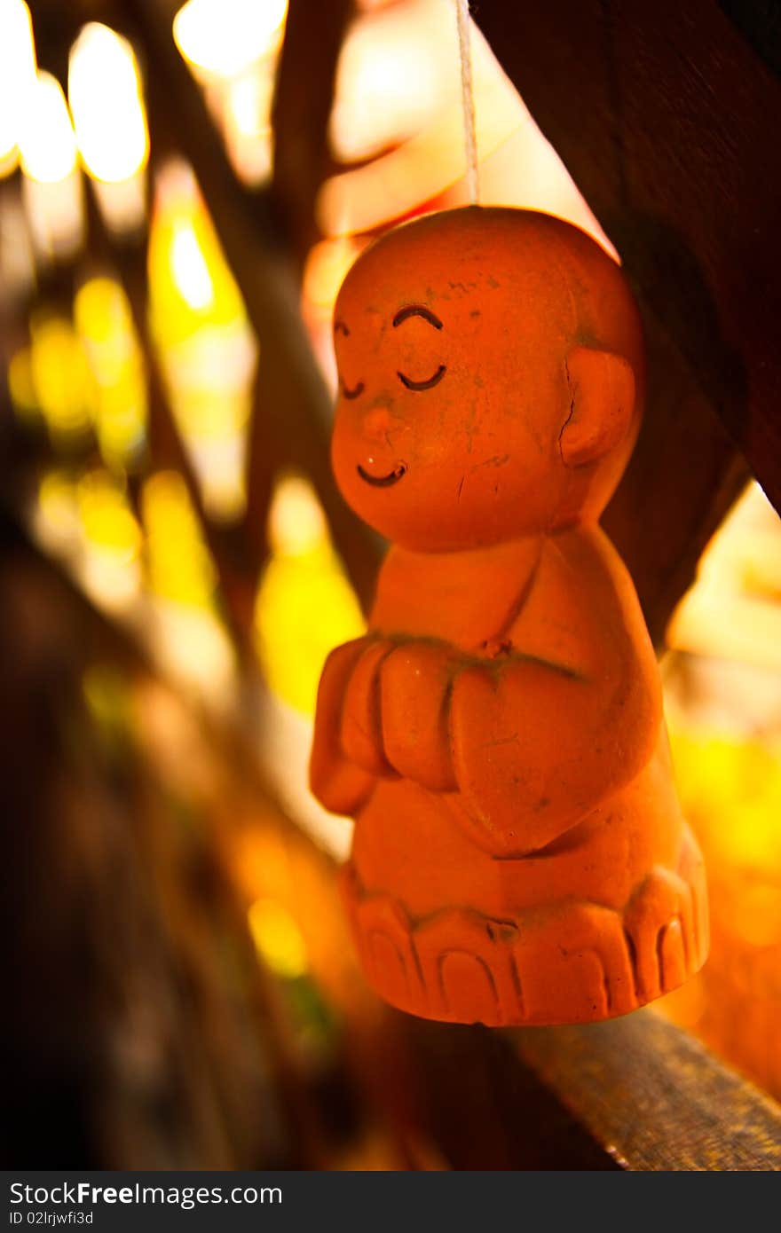 Smiling monk terracotta at ice cream shop koh kret, Thailand. Smiling monk terracotta at ice cream shop koh kret, Thailand.