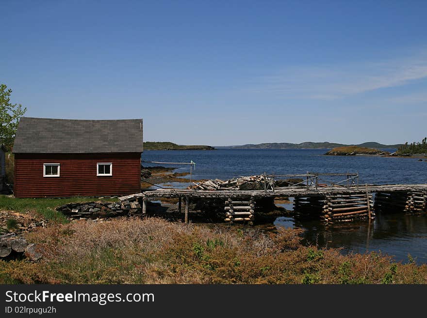 Tranquil scene of a fishing Stage. Tranquil scene of a fishing Stage