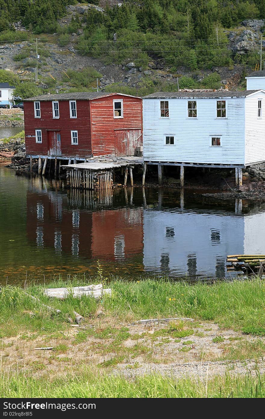 Tranquil scene of fishing Stages