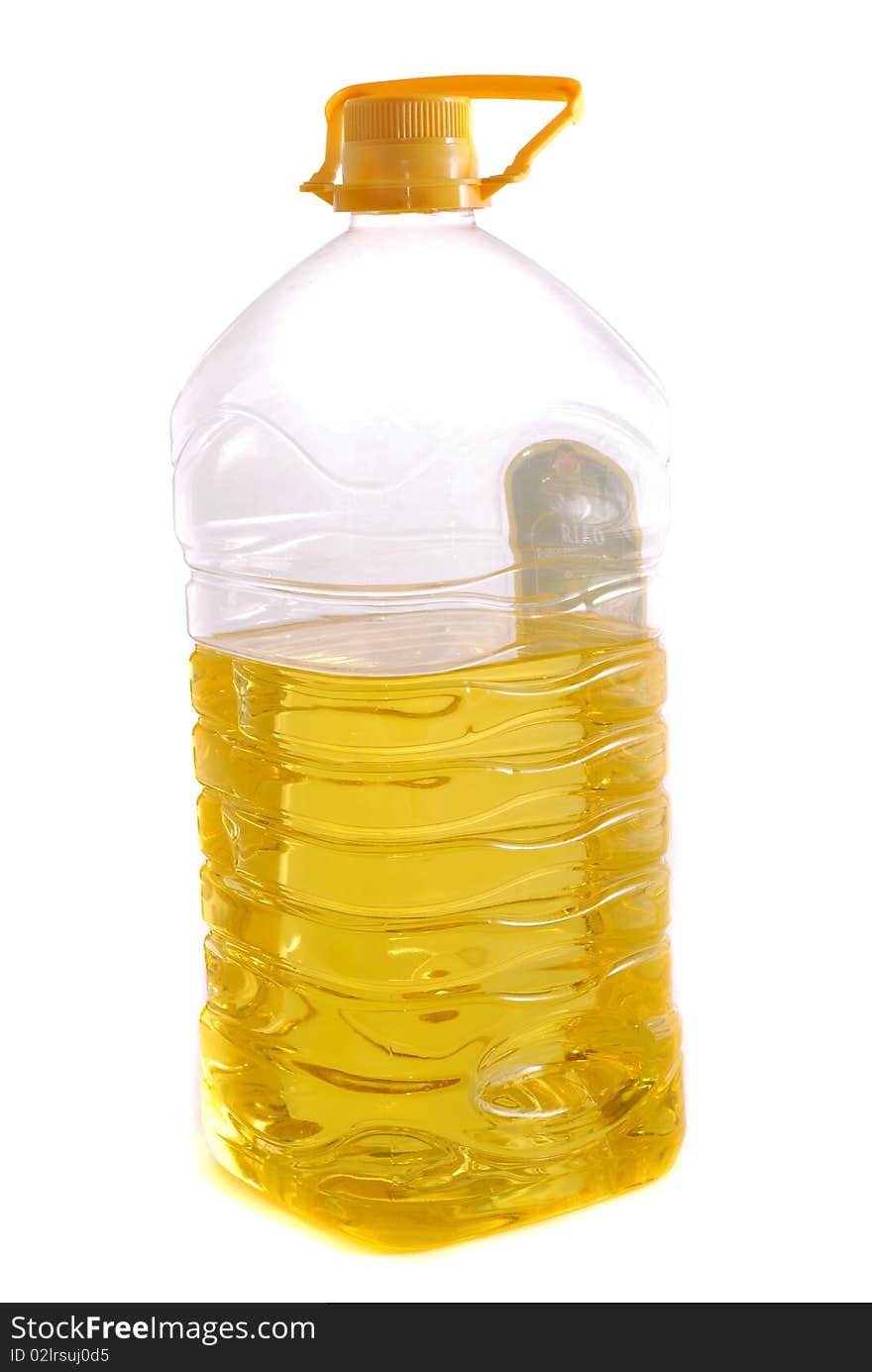 Sunflower seed oil on a white background