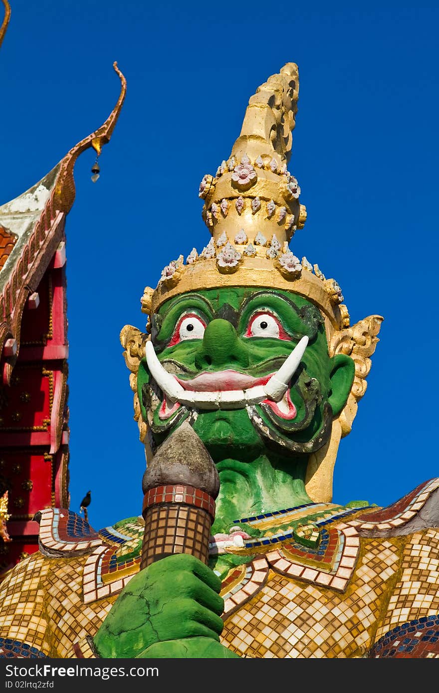 Thai Temple With Giant