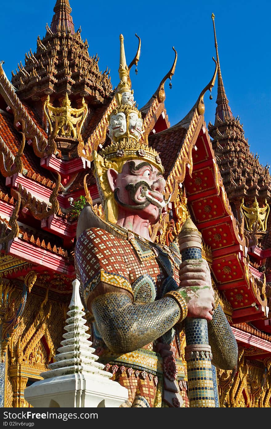 Thai Temple with Giant , South of Thailand