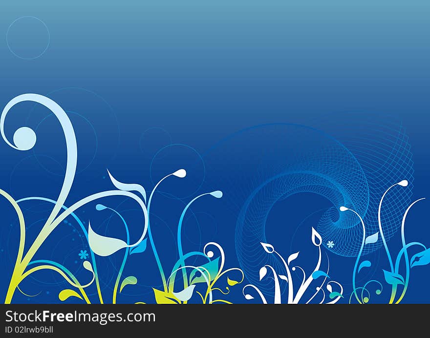 Blue color floral background design for any occasion. Blue color floral background design for any occasion