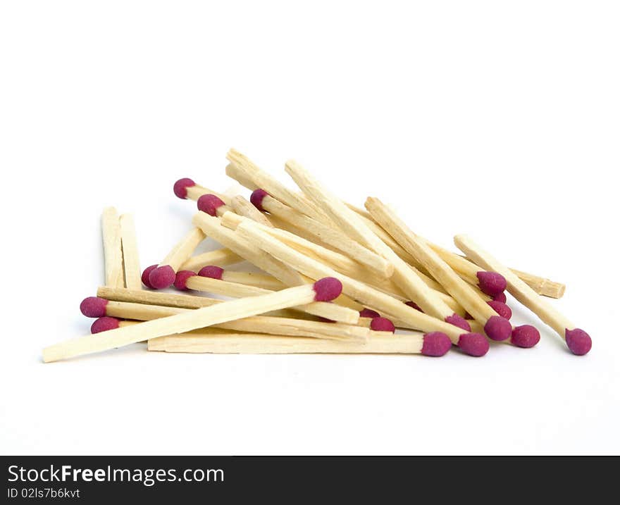 Household matches isolated on a white background