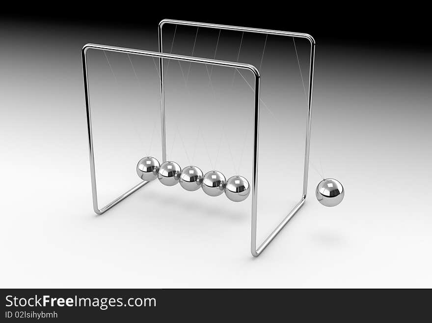 3D render of Newtons Cradle