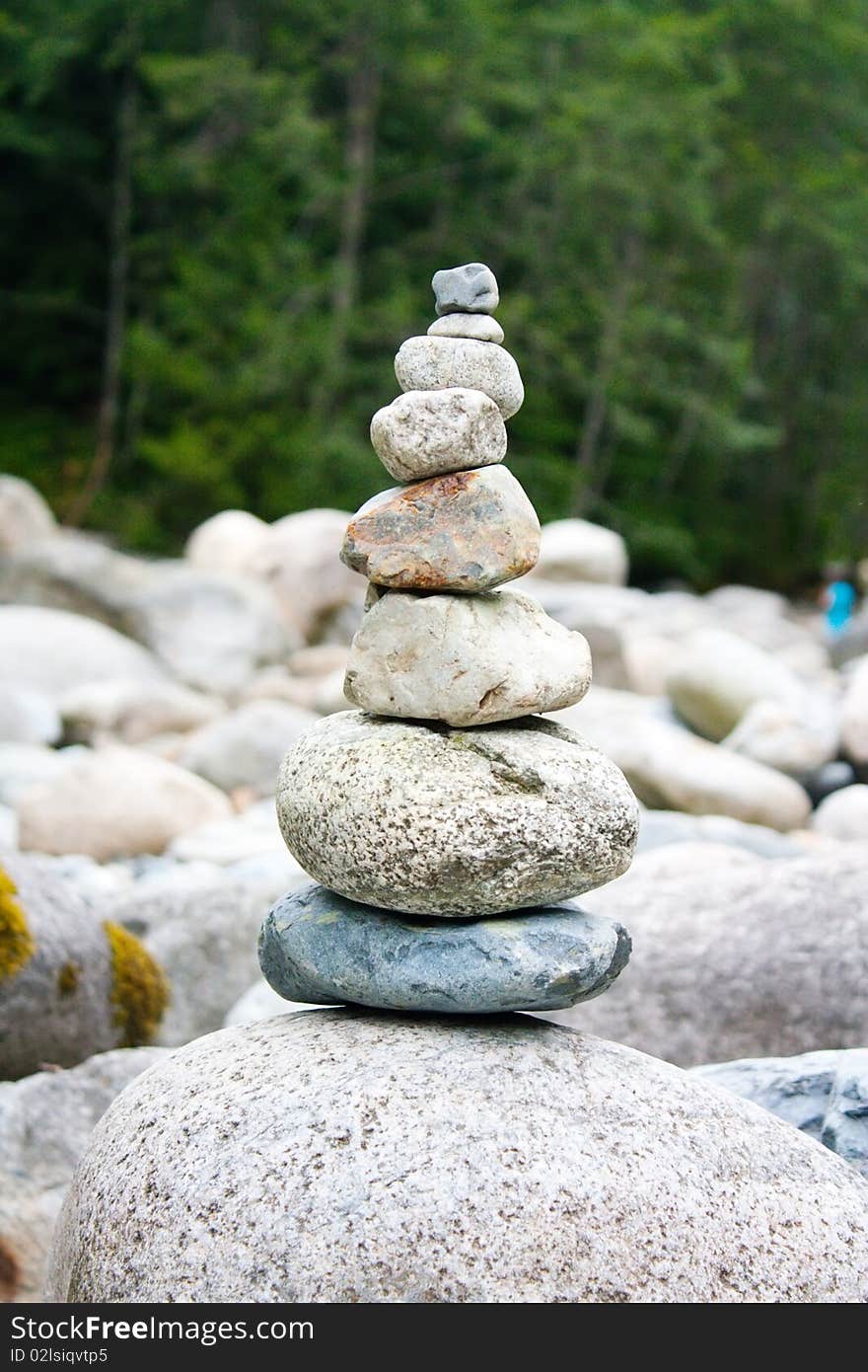 Tower from pebbles on the river. Tower from pebbles on the river