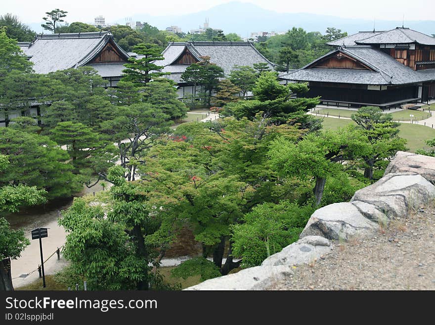 The vacant lot where the castle of Nijojo used to be