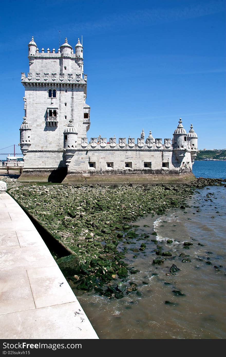 Side view of Torre de Belem