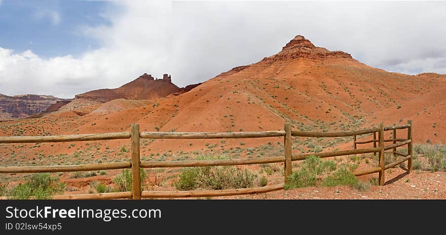 A fence near Devil's Gate, Wyoming, a landmark to the early pioneers