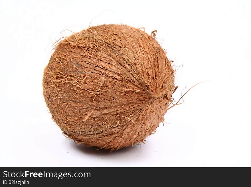 A Coconut on white background