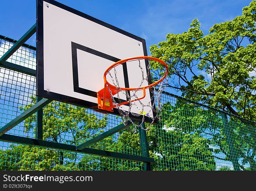 Basketball basket on the sportground