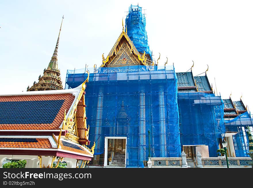 The Grand Palace under construction Bangkok, Thailand