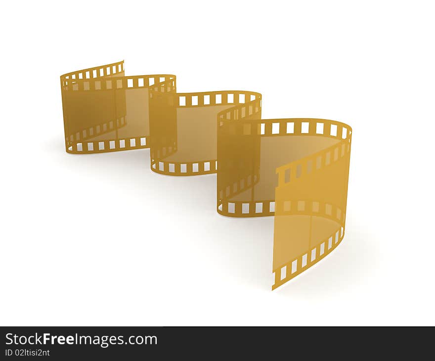 Film over white background. 3d render