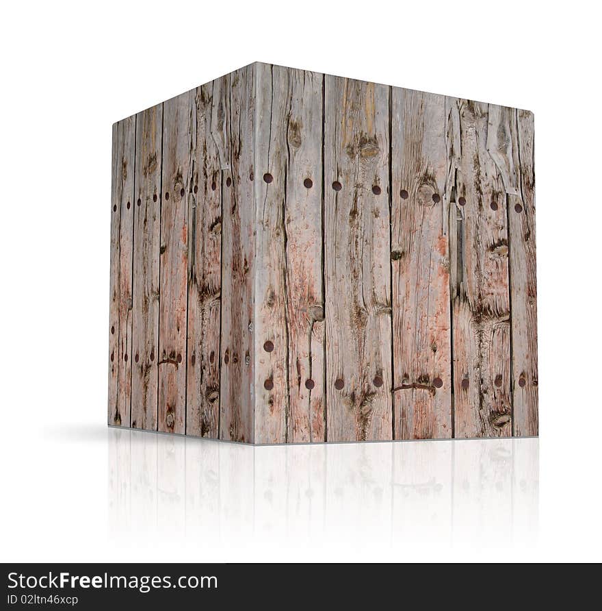 Cubes in different types of wood