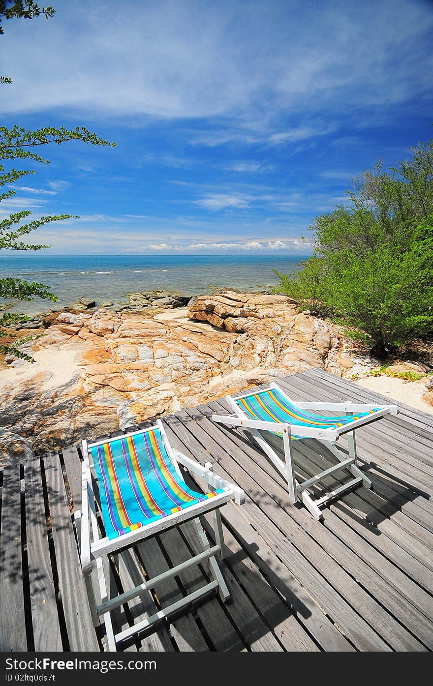 Chairs by the sea