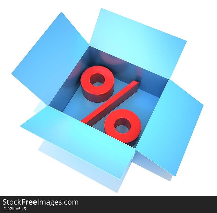 Percent Symbol Laying In To The Box