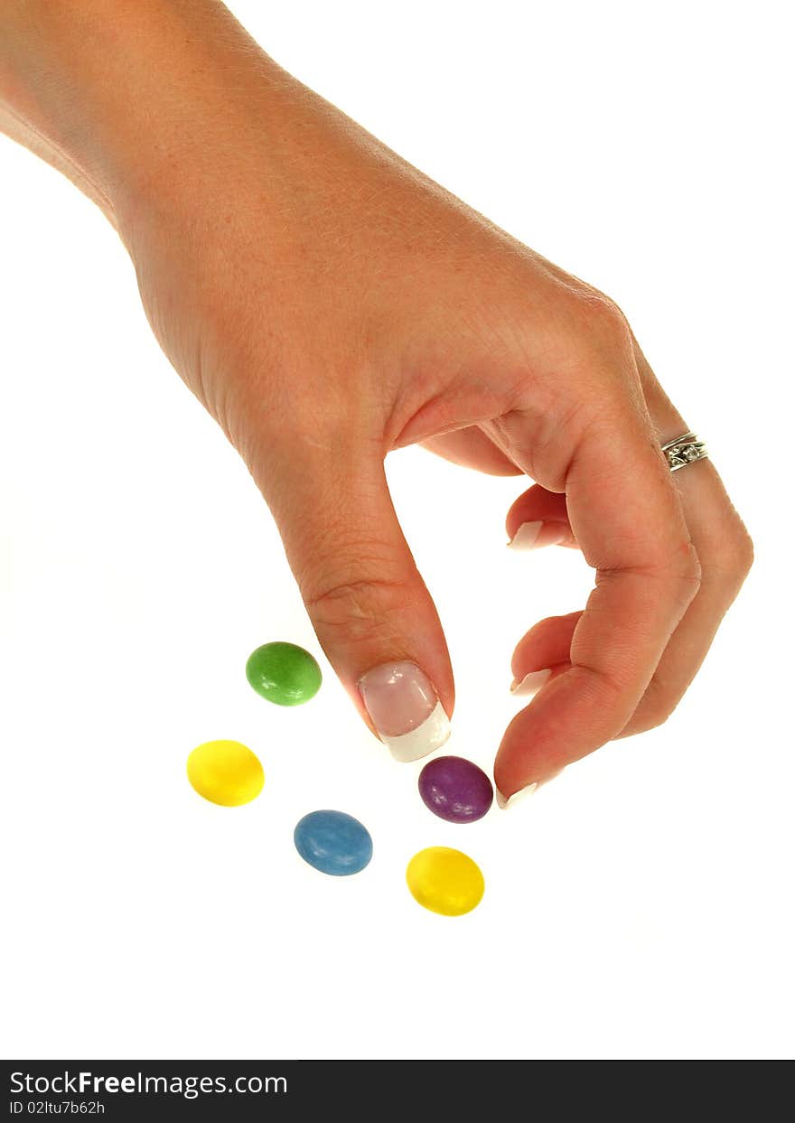 Woman Hand With Bonbons