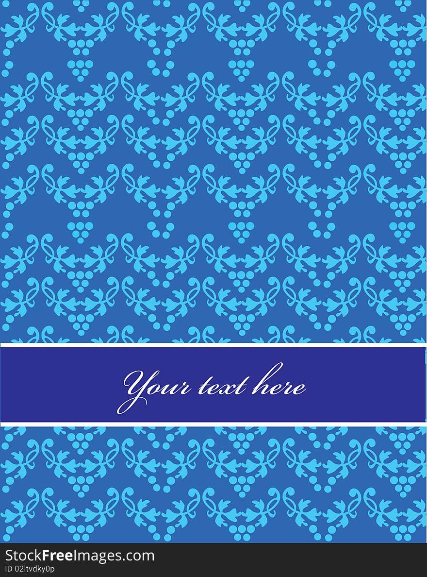 Seamless blue pattern, design illustration - 1