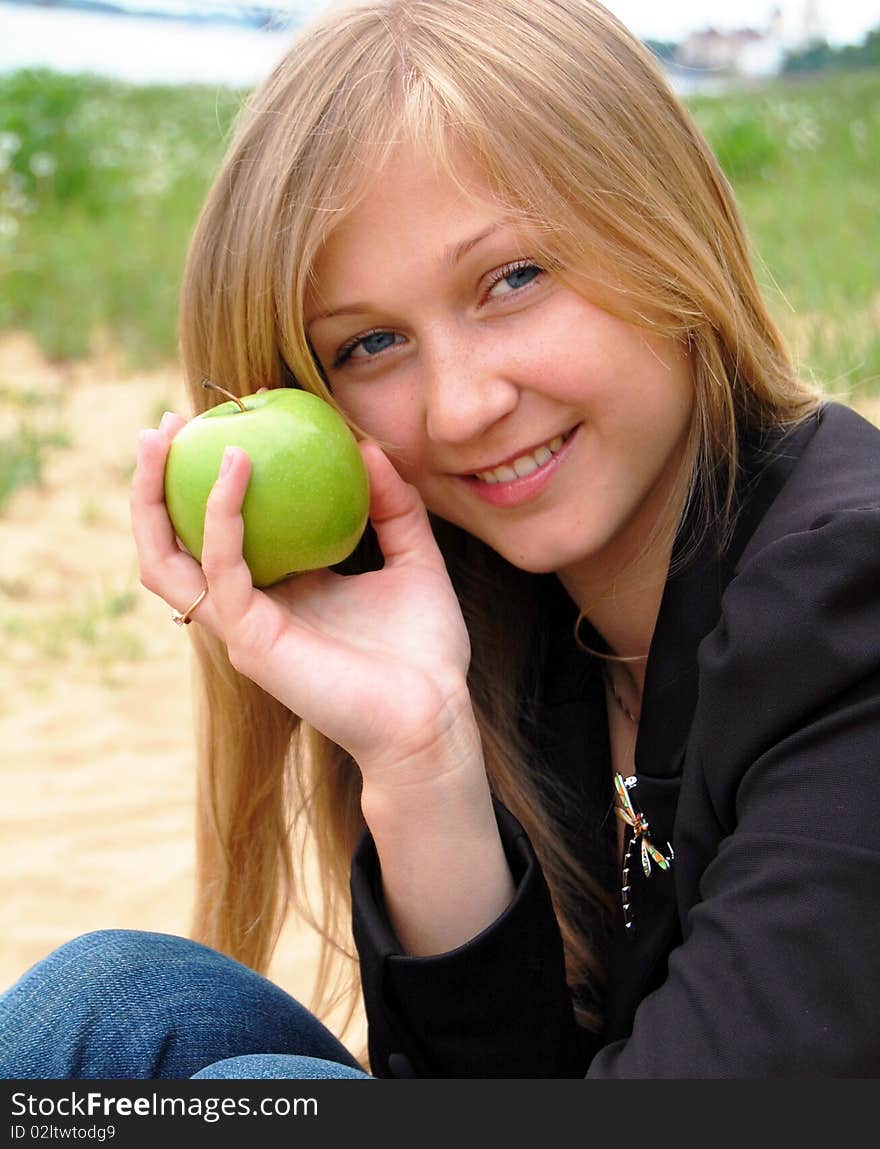 Woman With Green Apple