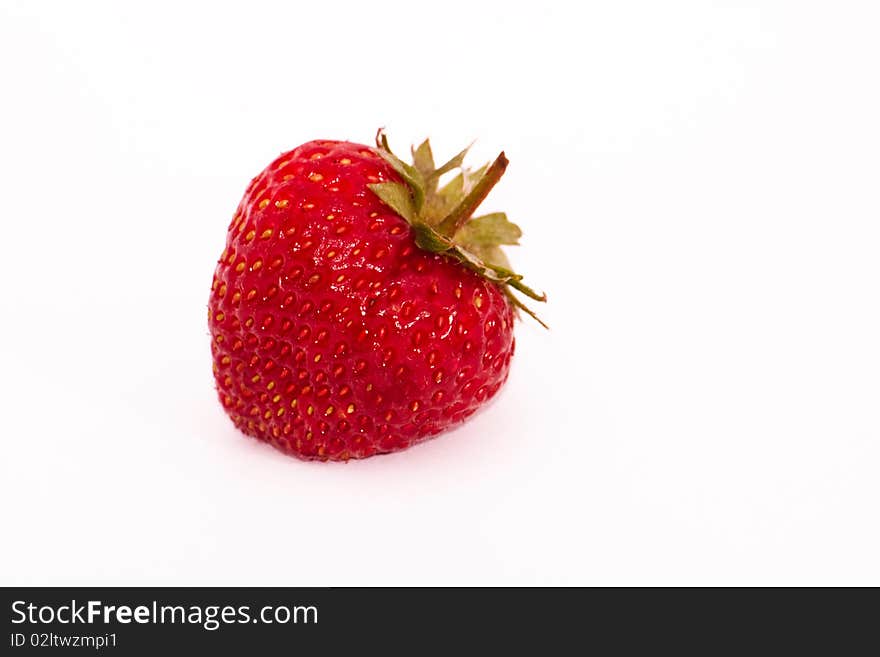 Red strawberry on white background