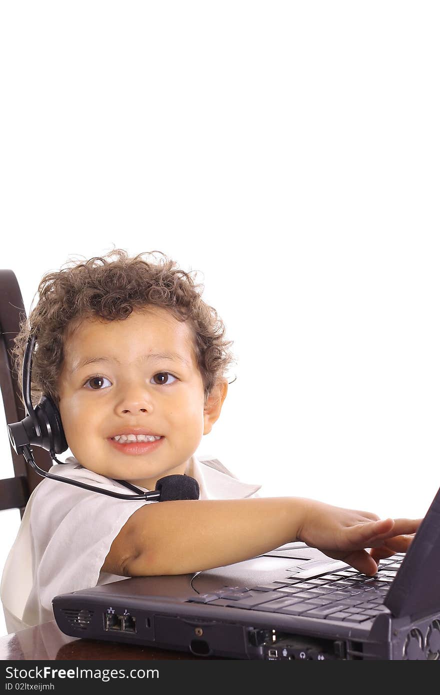 Shot of a toddler busy at work