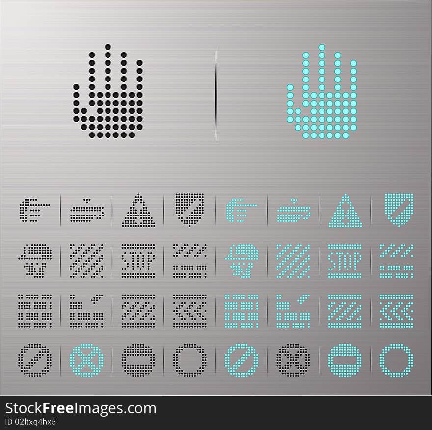 Perforated internet and under construction buttons. Perforated internet and under construction buttons