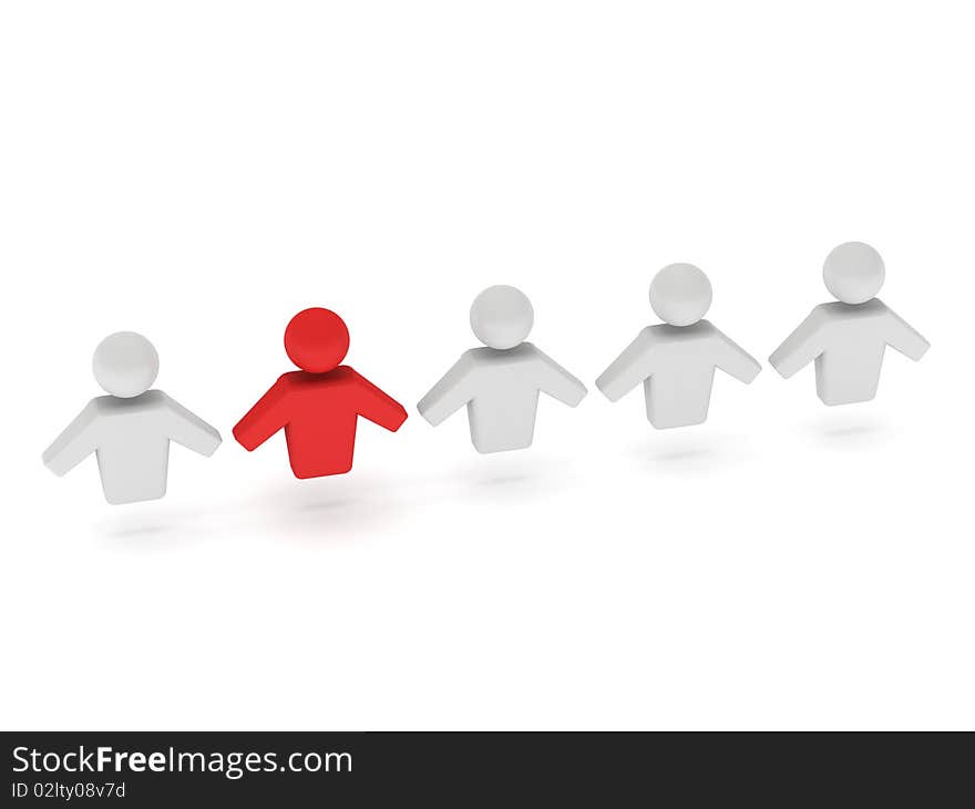 Outstanding people. Figures isolated on white background. High quality 3d render.