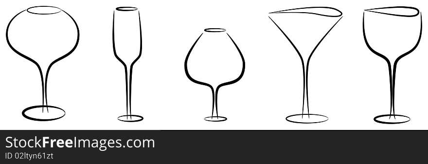 Abstact wine glasses