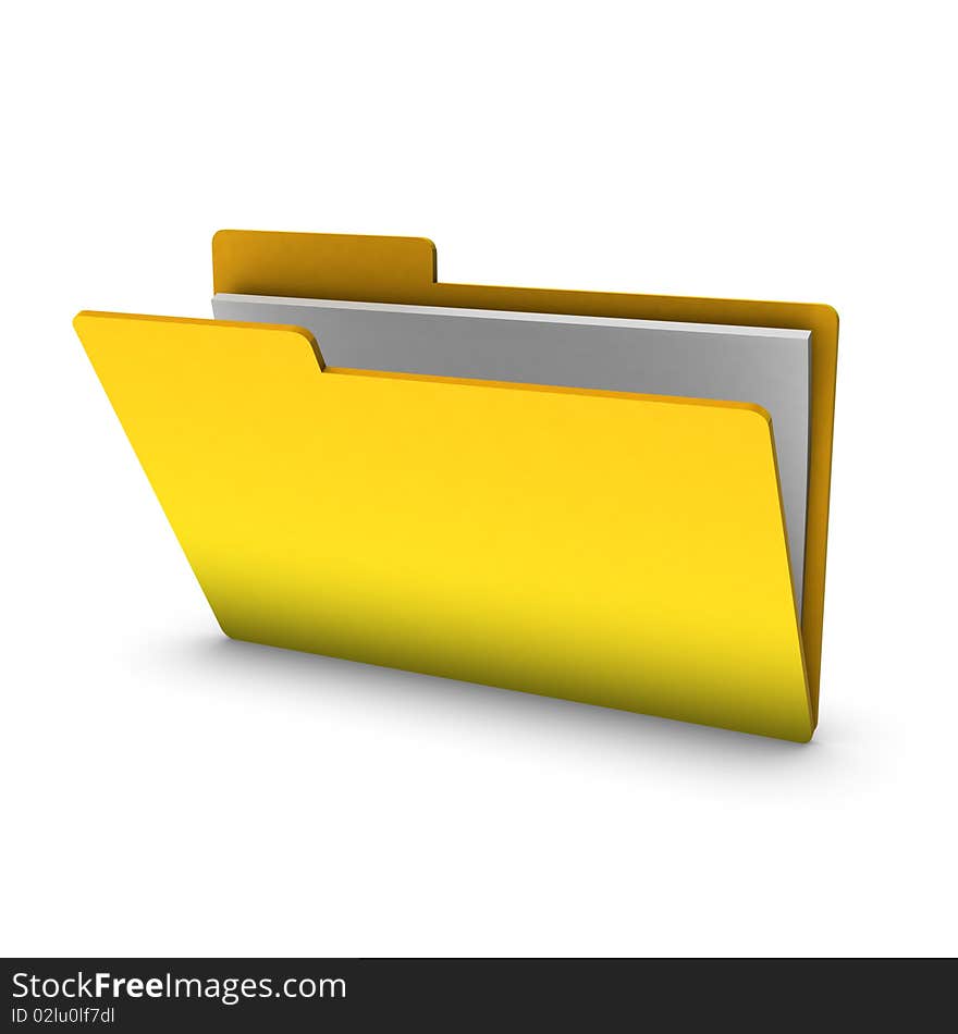 3d yellow folder