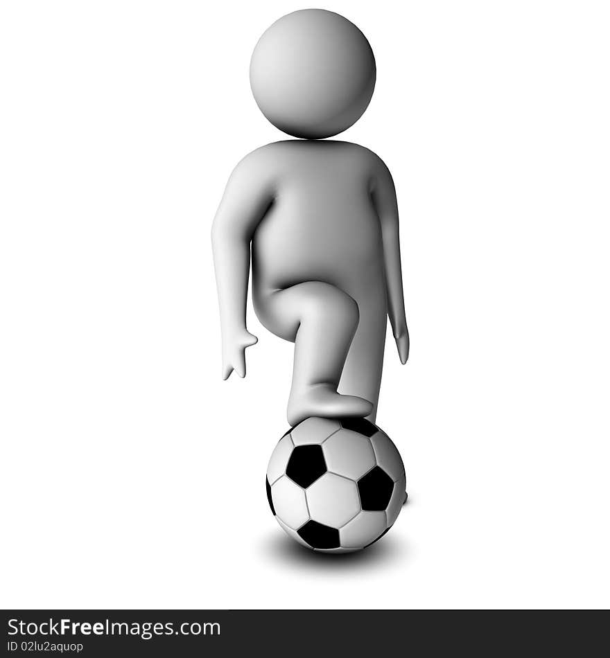 3D man with a football