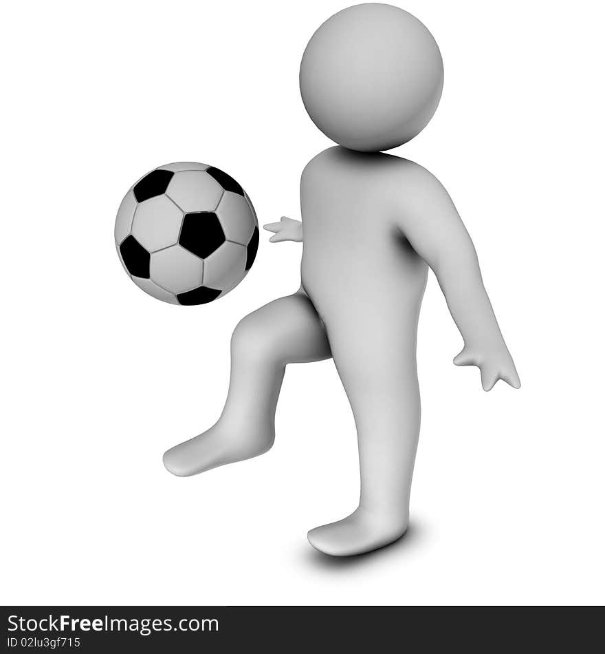 3D man with a football