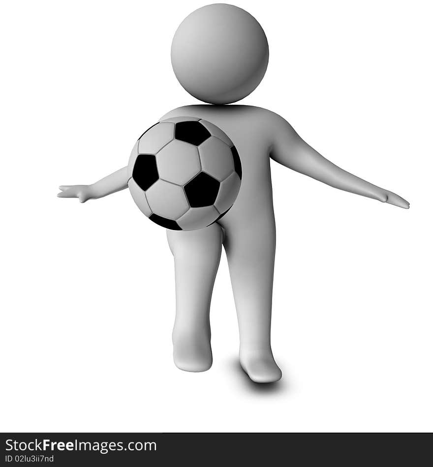 3D man with a football