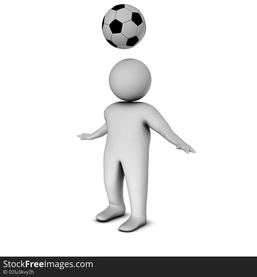 3D man with a football