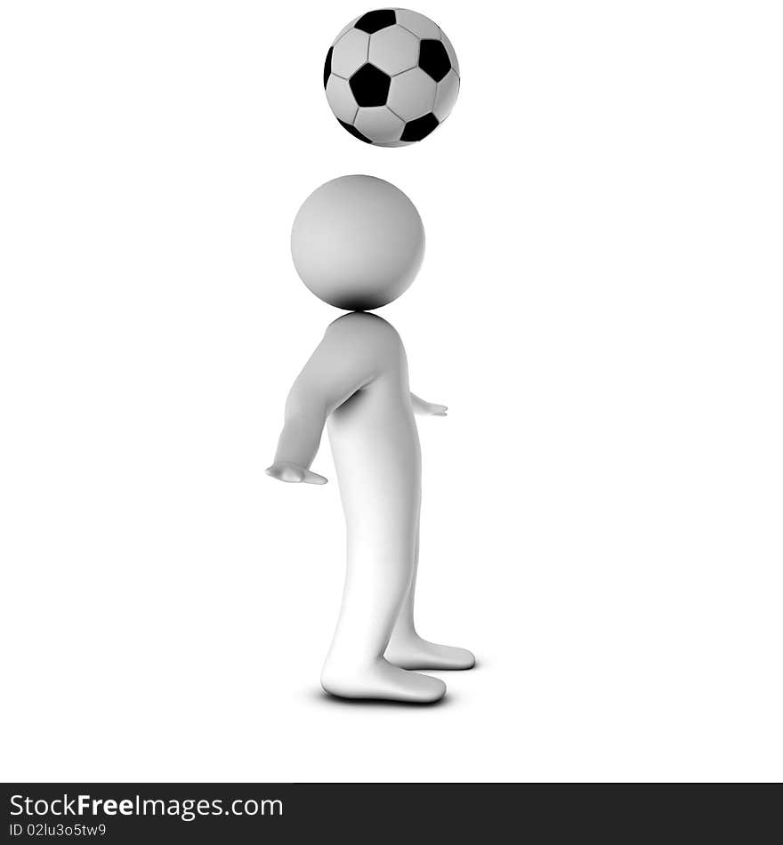 3D man with a football